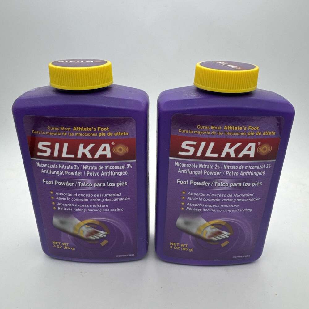 SILKA Odor Fighting Foot Powder & Shoe Deodorizer with 3 Ounce X2 Original